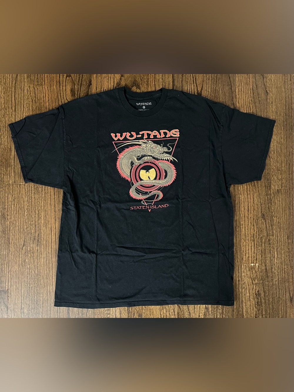 Wu-Tang Black Short-Sleeve Graphic Tee with Red Dragon